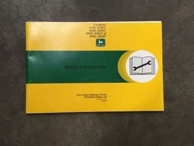 Onderhoudsboekje John Deere 8100/8100T/8200/8200T/8300/8300T/8400/8400T